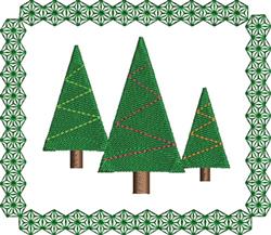 tree detailed machine digital embroidery - Framed Trees perfect for Gift Wrapping