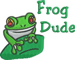 Frog Dude - 4x4 dude detailed machine embroidery design perfect for reusable tote bags