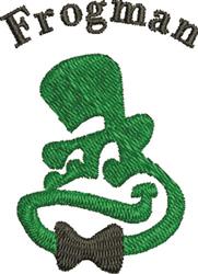 Frogman - 4x4 frogman beginner-friendly embroidery design for kitchen tea towels