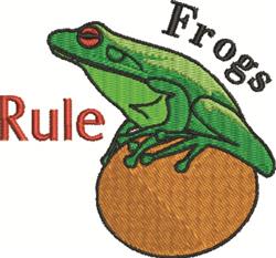 rule detailed machine embroidery - Frogs Rule perfect for Nature-Themed Backpacks