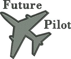 Stylized airplane silhouette in gray with the text 'Future Pilot', perfect for aviation enthusiasts.