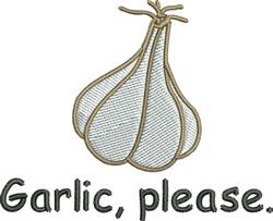beginner-friendly please machine embroidery pattern - Garlic Please for reusable tote bags