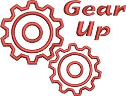 beginner-friendly outline machine embroidery pattern - Gear Outline for kitchen aprons