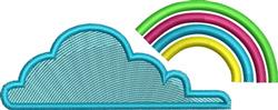 Glowing Rainbow Cloud - 4x4 cloud beginner-friendly embroidery design for cute baby onesies