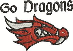 monster detailed machine digital embroidery - Go Dragons perfect for Fitness Classes