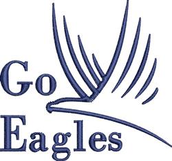 Text 'Go Eagles' in deep blue, featuring an eagle's wing above, perfect for sports enthusiasts.