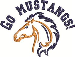 Go Mustangs! - 5x7 mustangs! beginner-friendly embroidery design for reusable tote bags