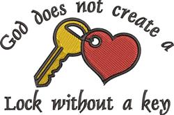 heart beginner-friendly machine embroidery - God Does Not Create A Lock Without A Key for patchwork quilt blocks