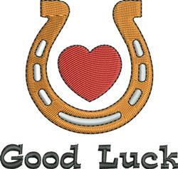 heart detailed machine digital embroidery - Good Luck perfect for reusable tote bags