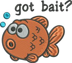 Got Bait? - 4x4 bait? detailed machine embroidery design perfect for cute baby onesies