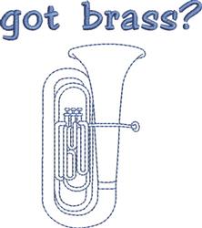 Got Brass? - 5x7 brass? beginner-friendly embroidery design for Music Accessories