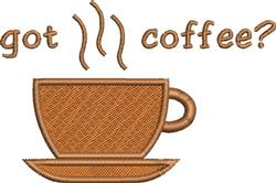beginner-friendly coffee? machine embroidery pattern - Got Coffee? for festive table runners