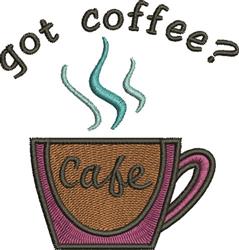 coffee? detailed machine embroidery - Got Coffee? perfect for kitchen tea towels