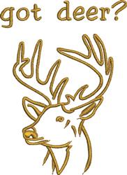 Got Deer? - 5x7 reindeer beginner-friendly embroidery design for Hunting Vests