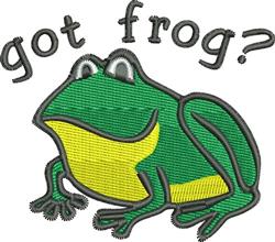 frog? detailed machine digital embroidery - Got Frog? perfect for Backpacks
