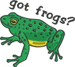 frog detailed machine digital embroidery - Got Frogs perfect for reusable tote bags