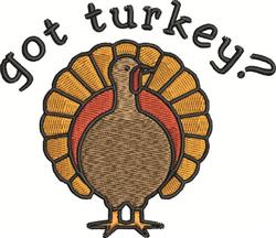 Got Turkey? - 4x4 bird detailed machine embroidery design for kitchen tea towels