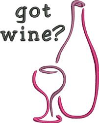 beginner-friendly wine? machine embroidery pattern - Got Wine? for kitchen tea towels