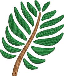 Realistic green leaf with distinct segments and vibrant shades, paired with a contrasting brown stem.
