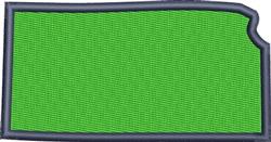 Green patch with navy border, featuring a smooth textured surface, ideal for customization in minimalist design.