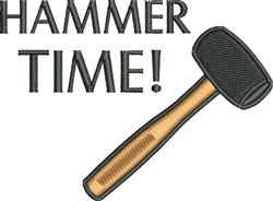 beginner-friendly time machine embroidery pattern - Hammer Time for Work Aprons