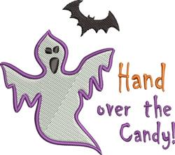 detailed halloween ghost machine embroidery pattern - Hand Over Candy for cute baby onesies