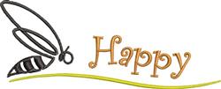 Happy Bee - 5x7 bee beginner-friendly machine embroidery design for cute baby onesies