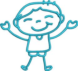 Happy Boy - 4x4 boy beginner-friendly embroidery design for Childrens clothing