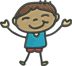 beginner-friendly boy machine embroidery pattern - Happy Boy for Tech support apparel