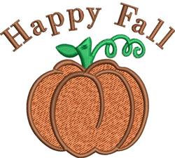 Happy Fall - 4x4 pumpkin detailed machine embroidery design for festive table runners
