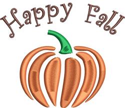 beginner-friendly autumn pumpkin machine embroidery pattern - Happy Fall for reusable tote bags