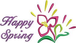 Happy Spring - 4x4 spring beginner-friendly machine embroidery design for Wall Art