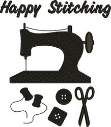 Happy Stitching - 5x7 stitching detailed embroidery design for decorative pillow covers