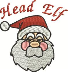 detailed christmas Santa Claus machine embroidery pattern - Head Elf perfect for Hats
