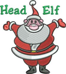 detailed christmas Santa Claus machine embroidery pattern - Head Elf for cute baby onesies