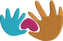 heart beginner-friendly machine embroidery - Helping Hands for kitchen tea towels