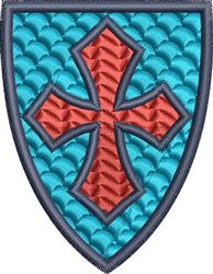 beginner-friendly cross machine embroidery pattern - Heraldic Shield for Themed Events