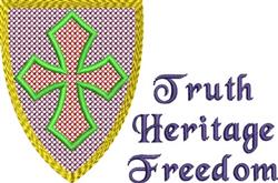 detailed cross machine embroidery pattern - Heritage Shield for decorative pillow covers