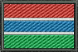 Horizontal stripes design with bold red, blue, and green bands in a modern, minimalistic style.