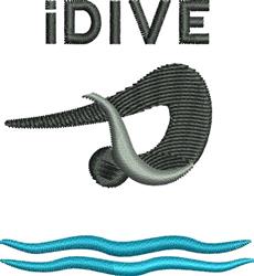 I Dive - 4x4 dive quick stitch machine embroidery design perfect for Diving Bags