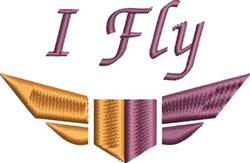I Fly - 4x4 bird quick stitch embroidery design for Pilot Uniform Accessories