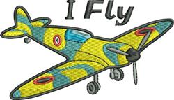 I Fly - 4x4 fly detailed machine digital embroidery design for reusable tote bags