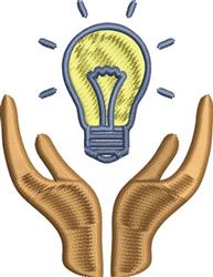 Idea Light Bulb - 4x4 bulb beginner-friendly embroidery design for kitchen tea towels