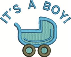 Its A Boy - 5x7 boy beginner-friendly machine embroidery design for cute baby onesies