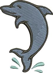 beginner-friendly dolphin machine embroidery pattern - Jumping Dolphin for kitchen aprons