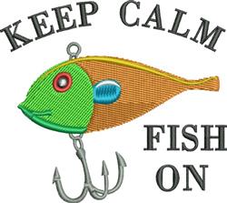 Keep Calm Fish On - 4x4 fish beginner-friendly embroidery design for decorative pillow covers