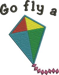 Playful kite with vibrant blue, yellow, red, and green sections and a decorative tail, perfect for spring.
