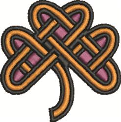 beginner-friendly shamrock machine embroidery pattern - Knot Work Clover for patchwork quilt blocks