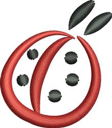 Playful ladybug applique with a red body, black spots, and whimsical antennae, perfect for kids' decor.