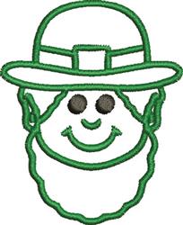 Cheerful leprechaun face with a green hat and fluffy beard, perfect for St. Patrick's Day celebrations.